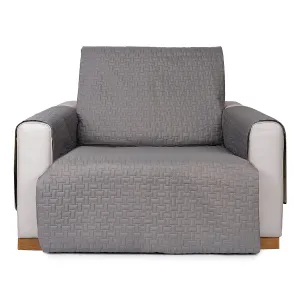 4Home Narzuta na fotel Doubleface szara/jasnoszara, 60 x 220 cm, 60 x 220 cm