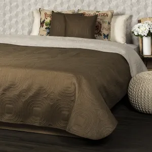 4Home Narzuta na łóżko Doubleface ciemnobrązowy/jasnobrązowy, 220 x 240 cm, 2x 40 x 40 cm