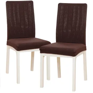 4Home Elastyczny pokrowiec na krzesło Magic clean ciemnobrązowy, 45 - 50 cm, 2 szt