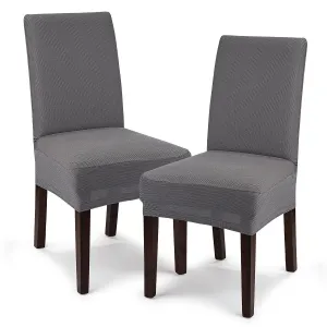 4Home Multielastyczny pokrowiec na krzesło Comfort, szary, 40 - 50 cm, zestaw 2 szt