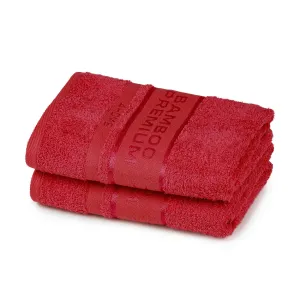 4Home Bamboo Premium ręcznik czerwony, 50 x 100 cm, zestaw 2 szt