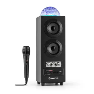 Auna DiscoStar Black, przenośny głośnik Bluetooth 2.1, USB, SD, akumulator, LED, mikrofon