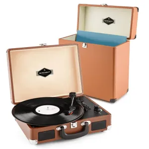 Auna Peggy Sue Record Collector, brązowy, zestaw gramofonowy, gramofon retro + walizka na płyty