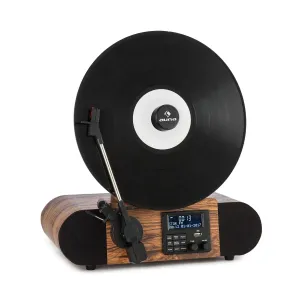 Auna Verticalo SE DAB, gramofon retro, DAB+, tuner UKF, USB, Bluetooth, AUX, drewno