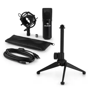 Auna MIC-900B V1 zestaw mikrofon pojemnościowy ze statywem stołowym czarny #94508