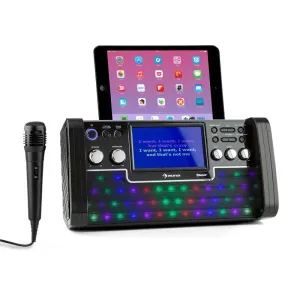 Auna DiscoFever Zestaw karaoke Bluetooth LED Ekran TFT 7 cali CD USB czarny