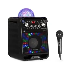 Auna Rockstar LED zestaw karaoke odtwarzacz CD Bluetooth USB czarny