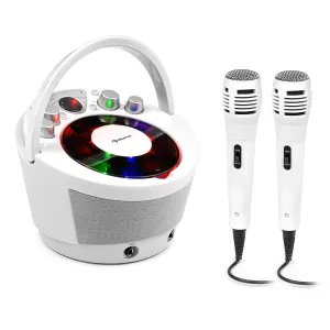 Auna SingSing BT, zestaw karaoke, 2 x mikrofon, odtwarzacz CD, Bluetooth, efekt świetlny LED, przenośny #92131