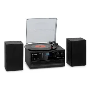 Auna Oakland DAB Plus, zestaw stereo, w stylu retro, DAB+/FM, BT, płyty winylowe/CD/kasety #92895