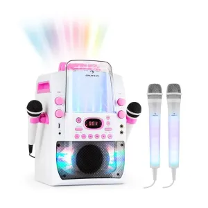 Auna Kara Liquida BT zestaw karaoke różowy + 2 mikrofony Dazzl LED