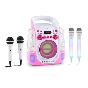 Auna Kara Liquida zestaw do karaoke różowy + Kara Dazzl zestaw mikrofonów LED