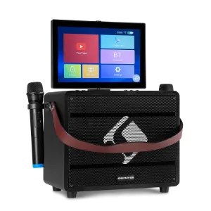 Auna Pro Spin 8, zestaw do karaoke, ekran dotykowy 12,1″, 2 mikrofony UHF, Wi-Fi, Bluetooth, USB, TF, HDMI