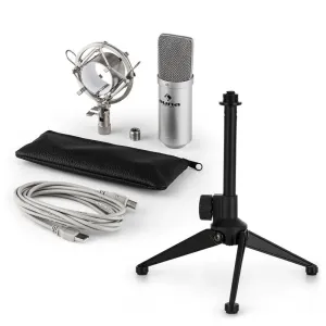 Auna MIC-900S V1 zestaw mikrofon pojemnościowy ze statywem stołowym srebrny