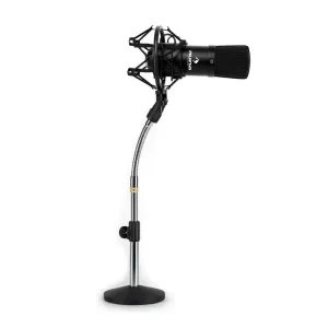 Auna Studyjny zestaw mikrofonowy z mikrofonem pojemnościowym XLR & stołowy statyw mikrofonowy