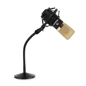 Auna Studyjny zestaw mikrofonowy z mikrofonem USB czarny/złoty & stołowym statywem mikrofonowym