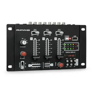 Auna Pro DJ-21 BT, mikser audio, DJ, Bluetooth/USB, kolor czarny
