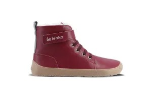 Dziecięce buty zimowe barefoot Be Lenka Winter Kids - Dark Cherry Red #500784