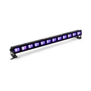 Beamz BUVW123, listwa LED, 30 W, 8 x 3 W dioda LED UV ciepła biała 2 w 1, kolor czarny