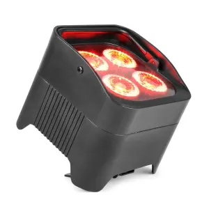 Beamz BBP94 Uplight PAR, reflektor LED, 4 x 10 W 6 w 1 LED RGBAW-UV, 48 W, akumulator 12,6 V/7,8 Ah, kolor czarny