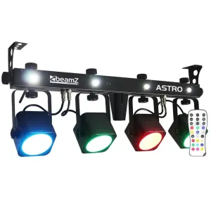 Beamz LED ASTRO, efekty świetlne LED, 4-drożny zestaw, 4 x 10 W COB LED, DMx, przełącznik nożny