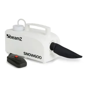 Beamz Snow 600, wytwornica śniegu, 600 W, zbiornik 0,25 l, pilot kablowy z kablem 5 m, kolor biały