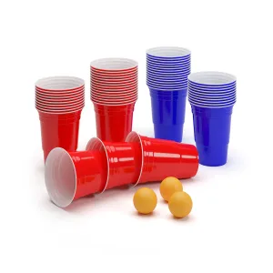 BeerCup Nadal, kubki imprezowe z piłeczkami, czerwone i niebieskie, 473 ml (16 oz), instrukcja #93369
