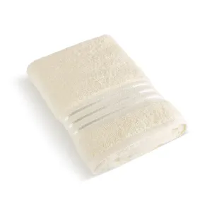 Bellatex Frotte ręcznik kolekcja Linie waniliowy, 50 x 100 cm