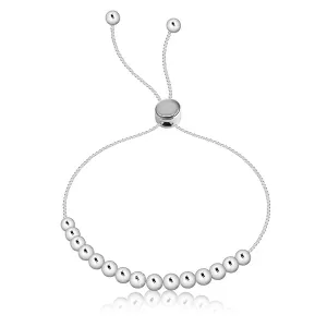 Srebrna bransoletka 925 - wężowy łańcuszek, gładkie kuleczki o lustrzanym połysku