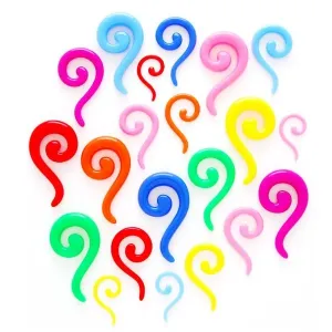 Kolczyk do ucha - kolorowa spirala - Szerokość: 3 mm, Kolor kolczyka: Fioletowy