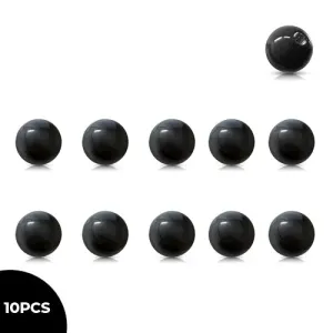 Wymienne kulki akrylowe do piercingu z gwintem - kolor czarny, zestaw 10 szt - średnica kuli x średnica gwintu: 3 x 1,2 mm