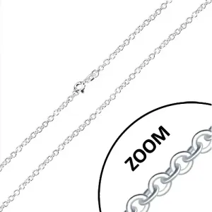 Łańcuszek ze srebra 925 - prostopadle połączone okrągłe oczka, 2,6 mm