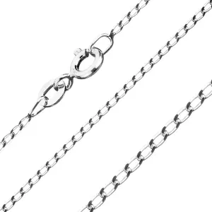 Srebrny łańcuszek 925 - gładkie podłużne oczka, 1,2 mm