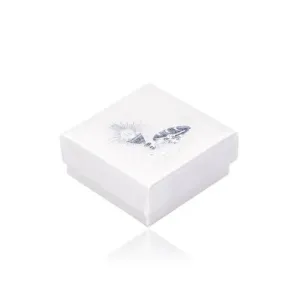 Perłowo-białe pudełeczko na biżuterię - motyw I Komunii Świętej srebrnego koloru