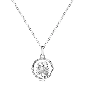 Naszyjnik - łańcuszek i wisiorek ze znakiem Zodiaku SKORPION, srebro 925 #85821