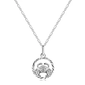Naszyjnik ze srebra 925 - łańcuszek i znak zodiaku Rak