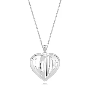 Naszyjnik ze srebra 925 - wypukłe serce z napisem LOVE