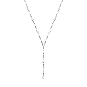 Srebrny 925 naszyjnik - cienki łańcuszek, małe kostki