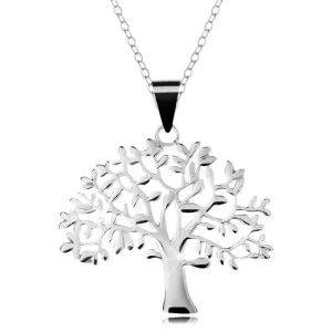 Srebrny 925 naszyjnik, łańcuszek i zawieszka - duże rozgałęzione drzewo życia