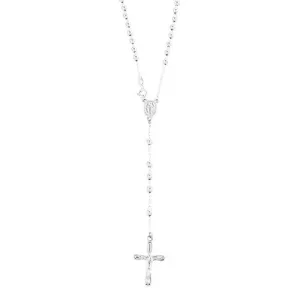 Srebrny naszyjnik 925 - różaniec, medalik religijny, krzyż z Jezusem