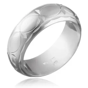 Obrączka ze srebra 925 - kształt ziaren i promienie - Rozmiar : 57