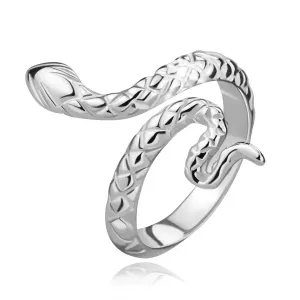 Srebrny 925 pierścionek - regulowany, pełzający wąż