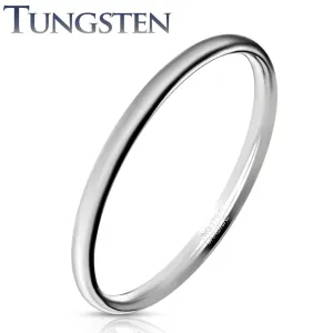 Okrągły, błyszczący pierścionek z wolframu, gładka powierzchnia, 8 mm - Rozmiar : 49