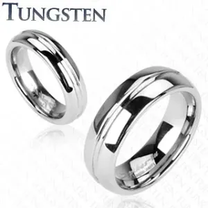 Tungsten obrączka - pierścionek z rowkiem na środku - Rozmiar : 59