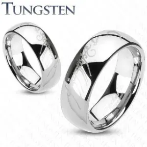Tungsten obrączka srebrnego koloru, motyw Władcy Pierścieni, 6 mm - Rozmiar : 54