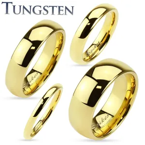 Tungsten obrączka złotego koloru, lśniąca i gładka powierzchnia, 2 mm - Rozmiar : 54