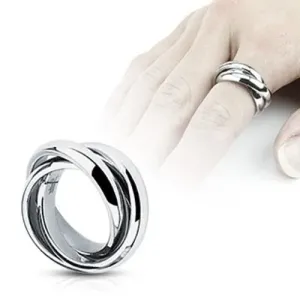 Potrójny pierścionek - stal o wysokim połysku - Rozmiar : 47
