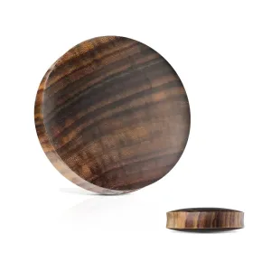 Drewniany plug do ucha - drewno sono, naturalny brązowo-czarny wzór, różne rozmiary - Grubość kolczyka: 27,5 mm