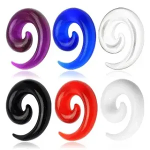 Taper z UV akrylu kolorowa spirala - Szerokość: 2 mm, Kolor kolczyka: Fioletowy