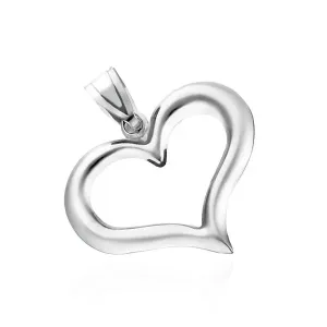 Srebrny wisiorek 925 - asymetryczny kontur serca