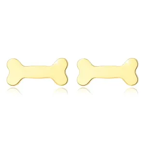 Kolczyki z żółtego złota 375 - błyszcząca kość, sztyfty